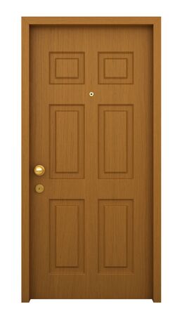3d render of door with frame isolated on white backgroundの写真素材
