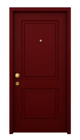 3d render of door with frame isolated on white backgroundの写真素材