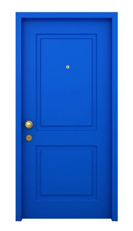 3d render of door with frame isolated on white backgroundの写真素材