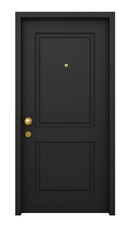 3d render of door with frame isolated on white backgroundの写真素材