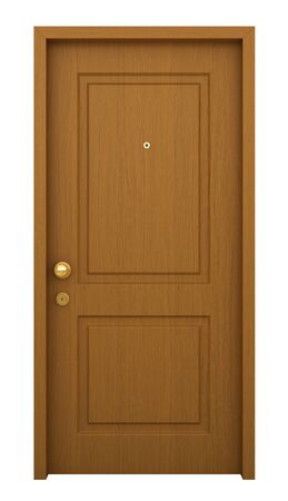3d render of door with frame isolated on white backgroundの写真素材