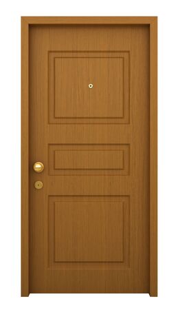 3d render of door with frame isolated on white backgroundの写真素材