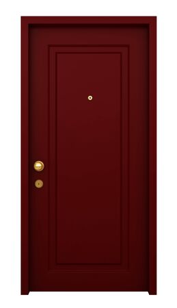 3d render of door with frame isolated on white backgroundの写真素材