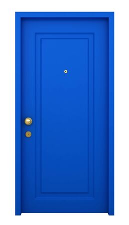 3d render of door with frame isolated on white backgroundの写真素材