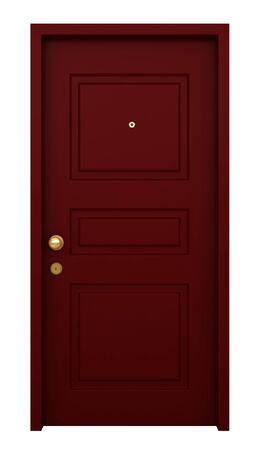3d render of door with frame isolated on white backgroundの写真素材