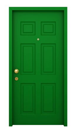 3d render of door with frame isolated on white backgroundの写真素材