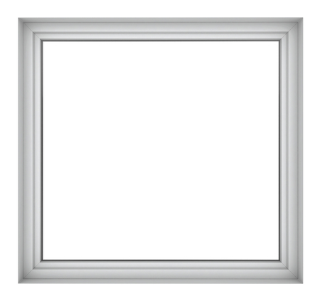 3d render of plastic window frame isolated on white backgroundの写真素材
