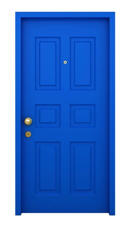 3d render of door with frame isolated on white backgroundの写真素材