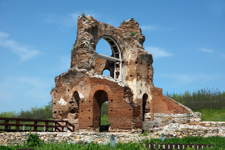 Remnants of a Christian temple Saint Mary. V - VI century. The Red Church. Located in Bulgariaの写真素材