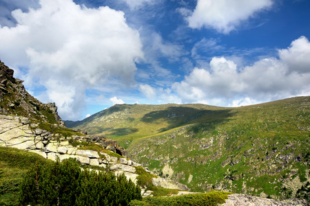High mountain landscape in Rila mountain located in southern Bulgariaの写真素材