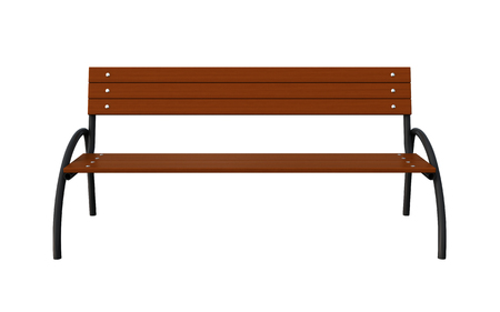 3d render of garden bench isolated over white backgroundの写真素材