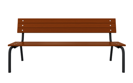 3d render of garden bench isolated over white backgroundの写真素材