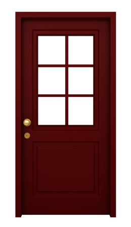 3d render of door with frame isolated on white backgroundの写真素材