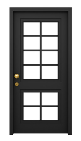 3d render of blue door with frame isolated on white backgroundの写真素材