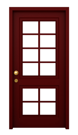 3d render of door with frame isolated on white backgroundの写真素材