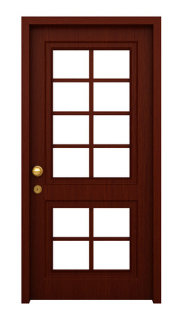 3d render of door with frame isolated on white backgroundの写真素材