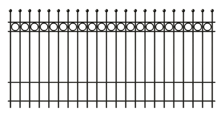 3d render of iron lattice fence isolated on white backgroundの写真素材