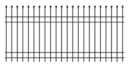 3d render of iron lattice fence isolated on white backgroundの写真素材