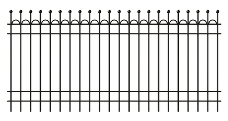 3d render of iron lattice fence isolated on white backgroundの写真素材