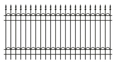 3d render of iron lattice fence isolated on white backgroundの写真素材