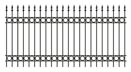 3d render of iron lattice fence isolated on white backgroundの写真素材