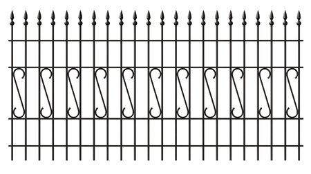3d render of iron lattice fence isolated on white backgroundの写真素材