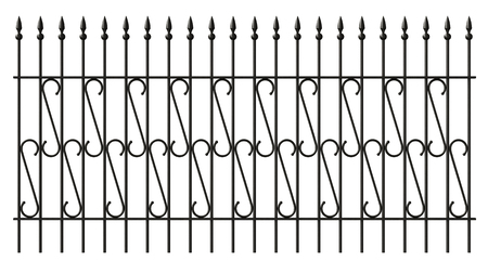 3d render of iron lattice fence isolated on white backgroundの写真素材