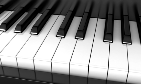 3d render of white and black piano keysの写真素材