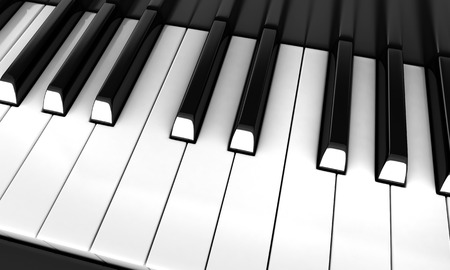 3d render of white and black piano keysの写真素材