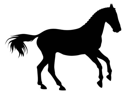 Vector illustration of running horse silhouetteのイラスト素材