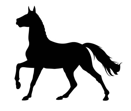 Vector illustration of running horse silhouetteのイラスト素材
