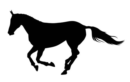 Vector illustration of running horse silhouetteのイラスト素材