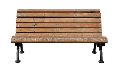 Wooden bench isolated over white backgroundの写真素材