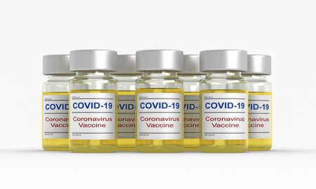 3d render of coronavirus vaccine vial