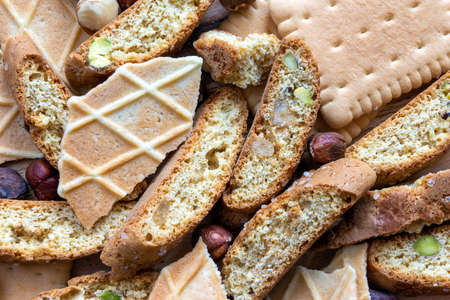 A group of different biscuitsの写真素材