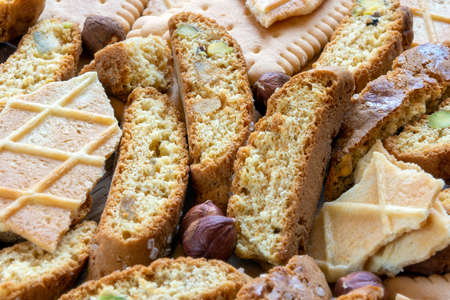 A group of different biscuitsの写真素材