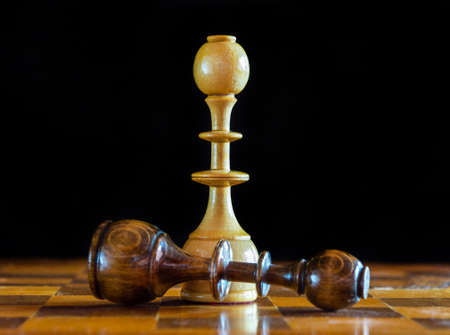 White and black kingss chess piecesの写真素材