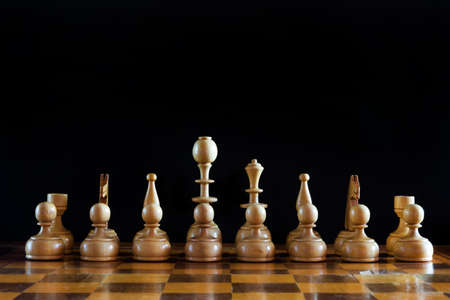 Chess pieces on chess boardの写真素材