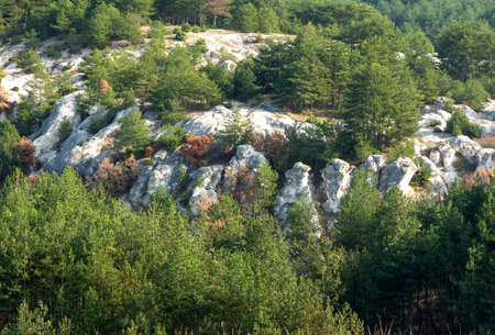 Rock phenomenon The Stone Wedding located near the village of Zimzelen, Bulgariaの写真素材