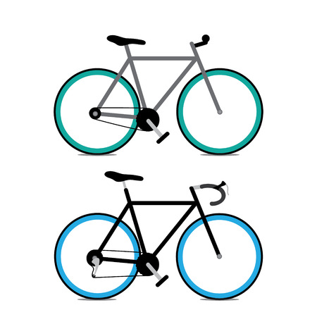 Bike and Road Bikeのイラスト素材