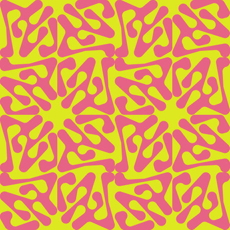 Seamless Wonky Pattern with Psychedelic Shapes in Summer Colorsのイラスト素材