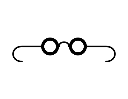 Flat linear design. Flat eyeglass icon for vision for apps and websites. Vector illustration.のイラスト素材