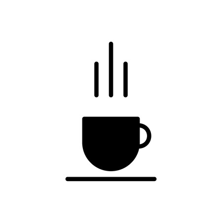 Flat icon of hot warming drink for apps, public places and web sites. Vector illustrationのイラスト素材