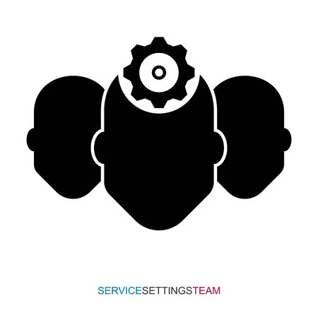 Flat linear design. Teamwork icon for mobile applications, web sites and public use. Team with a leader in the center. Vector illustration.のイラスト素材