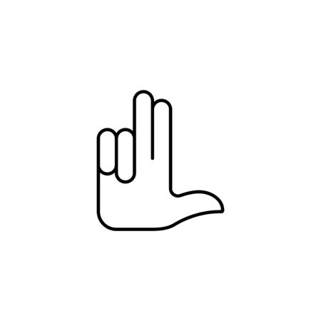 Flat linear design. Number three hand gesture icon for mobile applications, web sites and public use. Vector illustration. Three fingers up.のイラスト素材