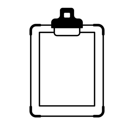 Flat linear design. Clipboard with blank paper - Vector.のイラスト素材