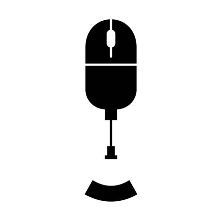 Flat linear design. Wireless computer mouse icon for apps, web sites and public use.のイラスト素材