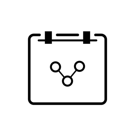 Flat linear design. Notepad icon for applications, web sites. Scientist's work pad or note pad with scientific notes and notes - Vector.のイラスト素材