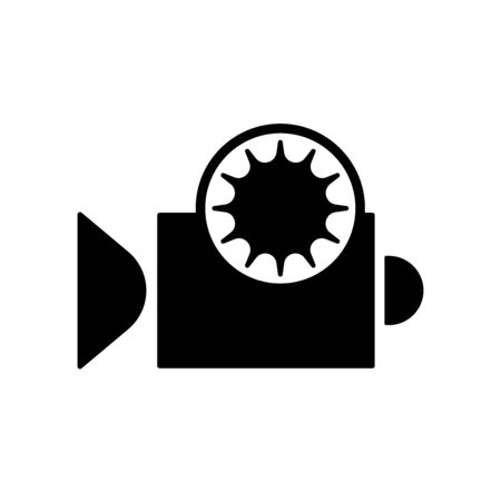 Flat linear design. Flat icon of video recorder with record sign for apps and web sites. Vector illustration. Day shotting.のイラスト素材