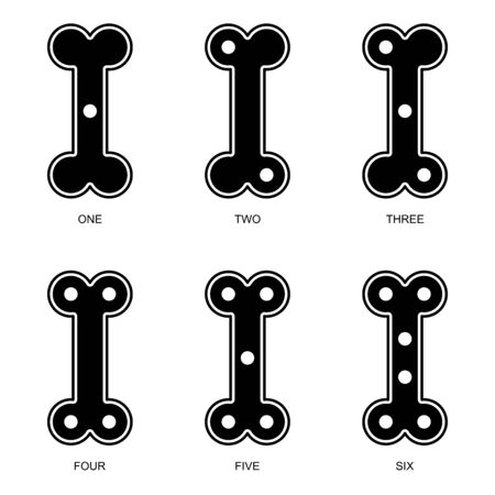 Flat linear design. Game dice icons for apps, web sites and public use - Vector